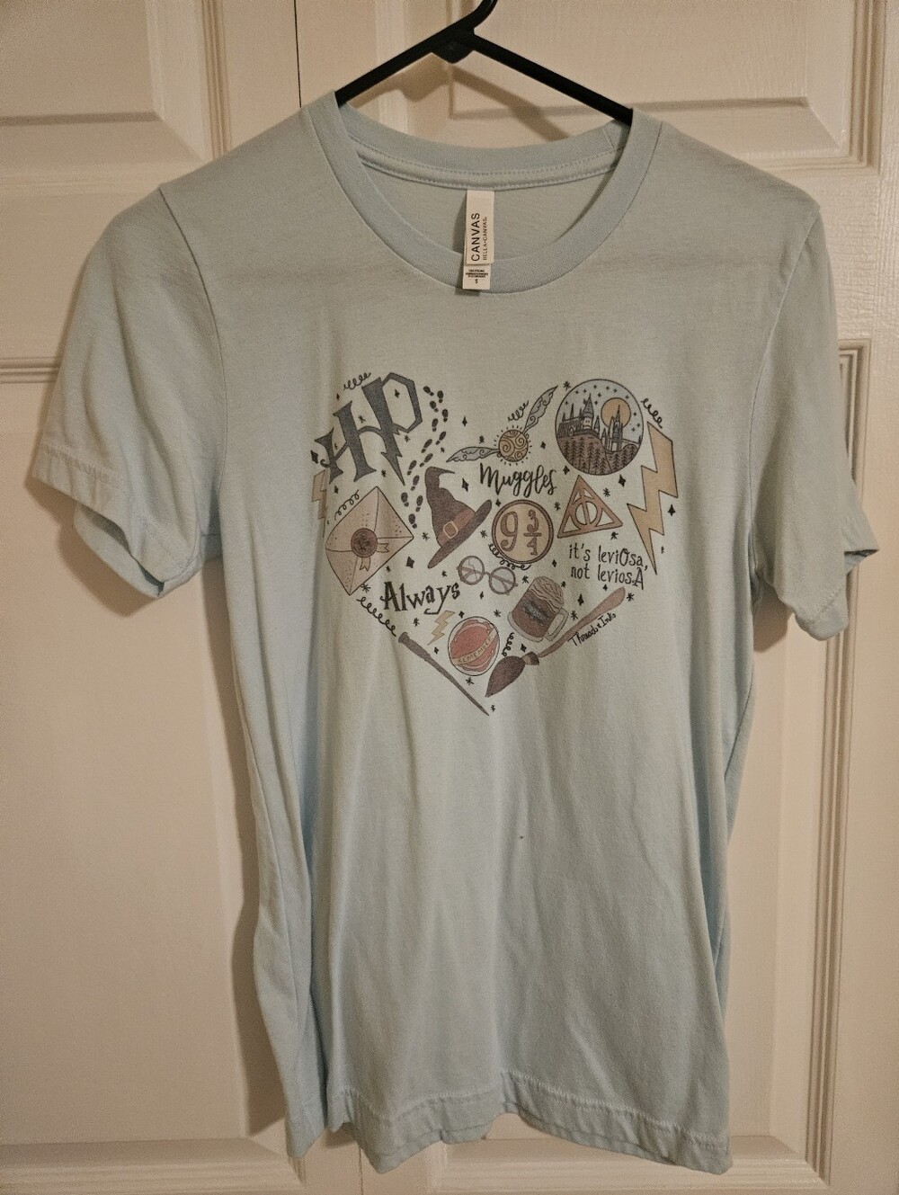 Bella Canvas Light Blue  Short Sleeve Tee with Wizard Heart Graphic
